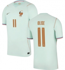 (S-4XL) 26-27 France Away Light Green (OLISE #11) Thailand Soccer Jersey AAA
