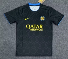 (S-4XL) 26-27 Inter Milan Black Thailand Training Soccer Jersey AAA-2483