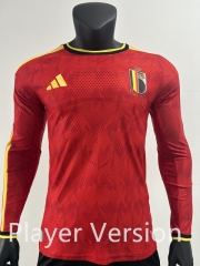 Player Version 26-27 Belgium Home Red LS Thailand Soccer Jersey AAA-0871