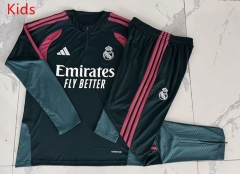 26-27 Real Madrid Dark Green Kids/Youth Soccer Tracksuit-815