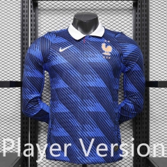 Player Version 26-27 France Home Blue LS Thailand Soccer Jersey AAA-888
