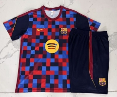 26-27 Barcelona Red&Blue Inkjet Short-Sleeve Thailand Soccer Tracksuit -815