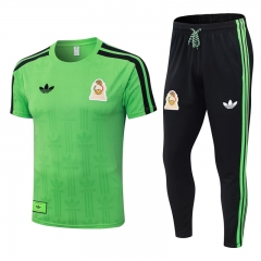 (S-4XL) 26-27 Mexico Green Short-sleeve Thailand Soccer Tracksuit -9926