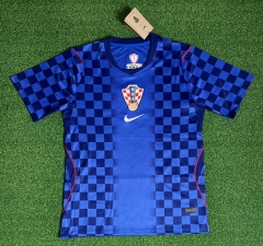 (S-4XL) 26-27 Croatia Away Blue Thailand Soccer Jersey AAA-403