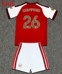 With Gold Patch 26-27 Arsenal Home Red (CHAMPIONS #26) Soccer Uniform-507