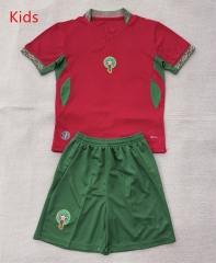 26-27 Morocco Home Red Kids/Youth Soccer Uniform-AY