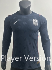 Player Version 26-27 USA Away Dark Blue LS Thailand Soccer Jersey AAA-0871