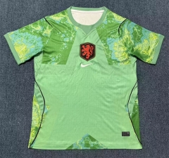 (S-4XL) 26-27 Netherlands Goalkeeper Green Thailand Soccer Jersey AAA-7209