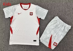 26-27 Poland Home White Kids/Youth Soccer Uniform-7809