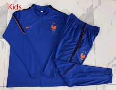 26-27 France Color Blue Kids/Youth Soccer Tracksuit -815