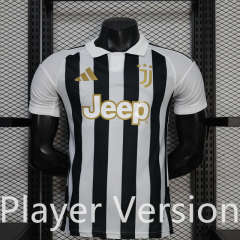 Player Version 26-27 Juventus Home Black&White Thailand Soccer Jersey AAA-888