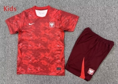 26-27 Poland Away Red Kids/Youth Soccer Uniform-7809