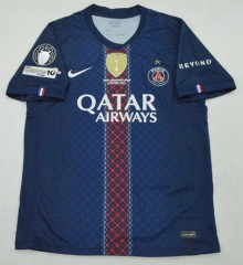 (S-4XL) 25-26 UCL Final Edition Paris Home Royal Blue Thailand Soccer Jersey AAA