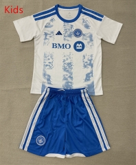 26-27 Montreal Away White&Blue Kids/Youth Soccer Uniform-AY