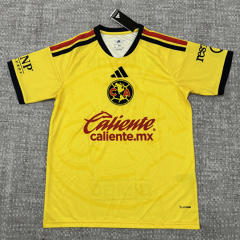 (S-4XL) 26-27 Club América Home Yellow Thailand Soccer Jersey AAA-4506