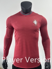 Player Version 26-27 Portugal Home Red LS Thailand Soccer Jersey AAA-0871