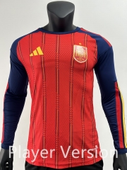 Player Version 26-27 Spain Home Red LS Thailand Soccer Jersey AAA-0871