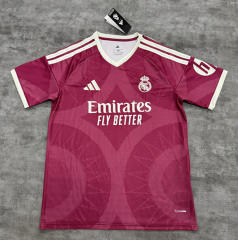 (S-5XL) 26-27 Real Madrid 2nd Away Rose Red Thailand Soccer Jersey AAA-4506