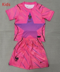 26-27 France Goalkeeper Pink Kids/Youth Soccer Uniform-AY