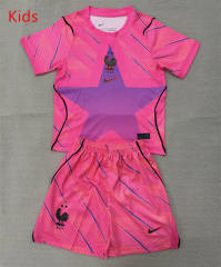 26-27 France Goalkeeper Pink Kids/Youth Soccer Uniform-AY