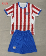 26-27 Paraguay Home Red&White Kids/Youth Soccer Uniform-AY