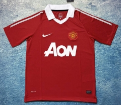 Retro Version 10-11 Manchester United Home Red Thailand Soccer Jersey AAA-6590