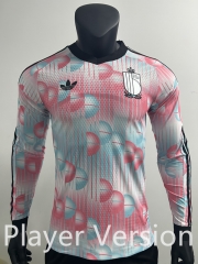 Player Version 26-27 Belgium Away Pink&Blue LS Thailand Soccer Jersey AAA-0871