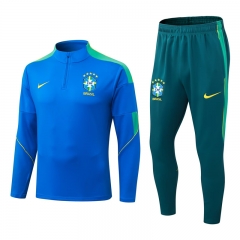 26-27 Brazil Color Blue Thailand Soccer Tracksuit-815