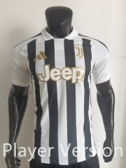 Player Version 26-27 Juventus Home Black&White Thailand Soccer Jersey AAA-0871
