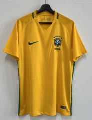 Retro Version 2016 Brazil Home Yellow Thailand Soccer Jersey AAA-2483