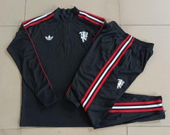 26-27 Manchester United Black Thailand Soccer Tracksuit-815
