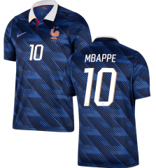 (S-4XL) 26-27 France Home Blue (MBAPPE #10) Thailand Soccer Jersey AAA