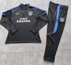 26-27 Atletico Madrid Black Thailand Soccer Tracksuit-411