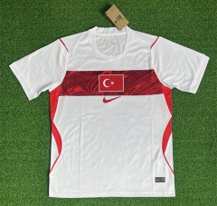 (S-4XL) 26-27 Turkey Away White Thailand Soccer Jersey AAA-403