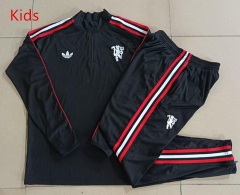 26-27 Manchester United Black  Kids/Youth Soccer Tracksuit -815