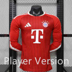 (S-3XL) Player Version 26-27 Bayern München Home Red LS Thailand Soccer Jersey AAA-888