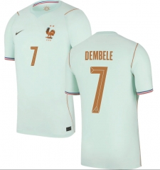 (S-4XL) 26-27 France Away Light Green (DEMBELE #7) Thailand Soccer Jersey AAA