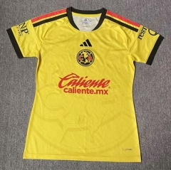 26-27 Club America Yellow Thailand Women Soccer Jersey AAA-5492