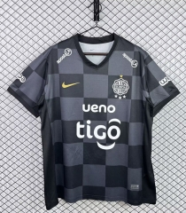 (S-4XL) 26-27 Olimpia Asunción Away Black&Grey Thailand Soccer Jersey AAA-3257