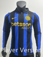 Player Version 26-27 Inter Milan Home Blue&Black LS Thailand Soccer Jersey AAA-0871