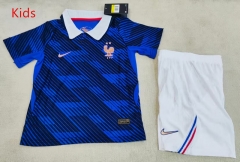 Correct Version 26-27 France Home Blue Kids/Youth Soccer Uniform-507