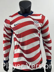 Player Version 26-27 USA Home Red&White LS Thailand Soccer Jersey AAA-0871