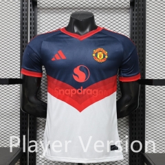 (S-3XL) Player Version 26-27 Retro Casual Version Manchester United White&Blue Thailand Soccer Jersey AAA-888