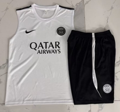 26-27 Paris SG White Thailand Soccer Vest Tracksuit -815