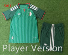 Player Version 26-27 Algeria Away Green Kid/Youth Soccer Uniform-9926