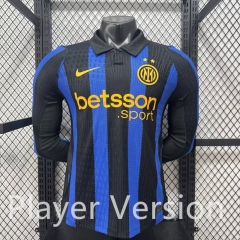 (S-3XL) Player Version 26-27 Inter Milan Home Blue&Black LS Thailand Soccer Jersey AAA-3596