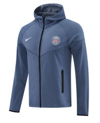 26-27 Paris SG Grey&Blue Thailand Soccer Jacket With Hat-LH