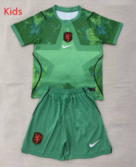 26-27 Netherlands Goalkeeper Green Kids/Youth Soccer Uniform-AY