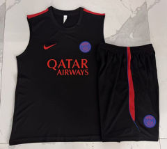 26-27 Paris SG Black Thailand Soccer Vest Tracksuit -815