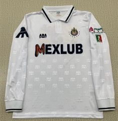 (S-3XL) Retro 1997 Deportivo Guadalajara Away White LS Thailand Soccer Jersey AAA-6895